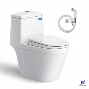 Bồn Cầu Viglacera V35M Xả Xoáy Nắp Êm V86 + Vòi Xịt VG826