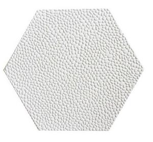 Gạch sỏi lục giác hạt nghiền dày trắng