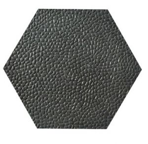 Gạch sỏi lục giác hạt nghiền dày đen