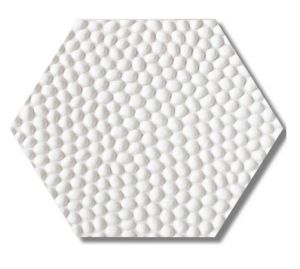 Gạch sỏi lục giác hạt dày trắng