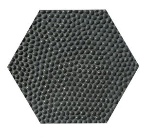 Gạch sỏi lục giác hạt dày đen