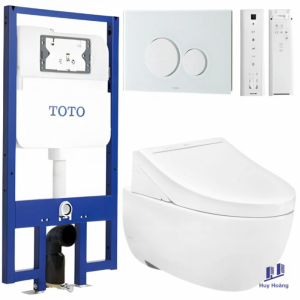 Bồn Cầu TOTO CW812REA/TCF24460AAA/WH172AT/TCA465/MB176G#WH Nắp Điện Tử Treo Tường