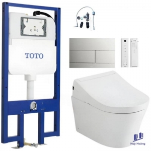 Bồn Cầu TOTO CW553C#XW/TCF34570GAA#NW1/WH172AAT/TCA502/MB171M#SS Treo Tường Giấu Dây
