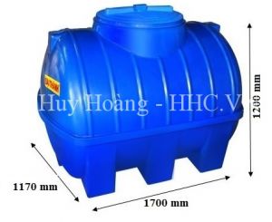 Bồn Nước Nhựa Đại Thành Thế Hệ Mới 1500L Ngang