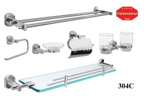 Bộ phụ kiện inox cao cấp 6 món inox 304 Tovashu 304C