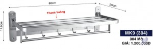 Máng khăn 2 tầng MK9 Inox Hùng Vương