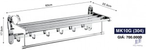 Máng khăn 2 tầng MK10G Inox Hùng Vương