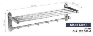 Máng khăn 2 tầng MK15 Inox Hùng Vương