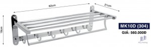 Máng khăn 2 tầng MK10D Inox Hùng Vương