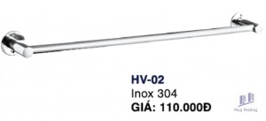 Máng khăn đơn HV02 Inox Hùng Vương