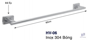 Máng khăn đơn HV06 Inox Hùng Vương