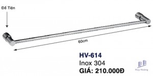 Máng khăn đơn HV614 Inox Hùng Vương