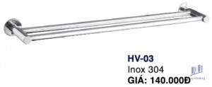 Máng khăn đôi HV03 Inox Hùng Vương