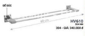 Máng khăn đôi HV610 Inox Hùng Vương
