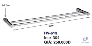 Máng khăn đôi HV613 Inox Hùng Vương