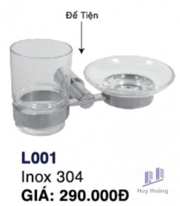 Kệ ly và xà bông L001 Inox Hùng Vương