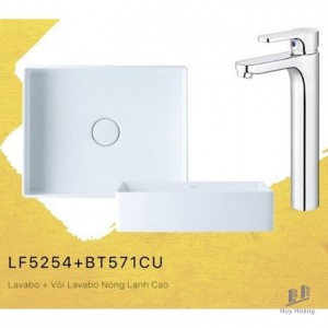 Combo Caesar Lavabo Và Vòi Nóng Lạnh LF5254 + BT571CU