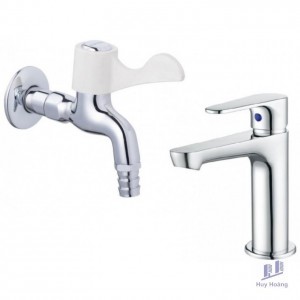 Combo Vòi Lavabo Và Vòi Gắn Tường Caesar B060C + WP027C