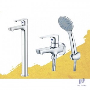 Combo Caesar B061CU + S063C Vòi Lavabo Và Sen tắm Lạnh