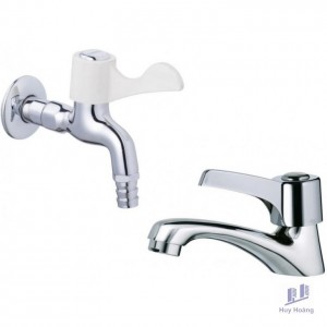 Combo Vòi Lavabo Và Vòi Gắn Tường Caesar B101C + WP027C