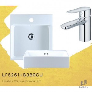 Combo Caesar Lavabo Và Vòi Nóng Lạnh LF5261 + B380CU