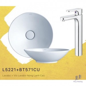 Combo Caesar Lavabo Và Vòi Nóng Lạnh L5221 + BT571CU
