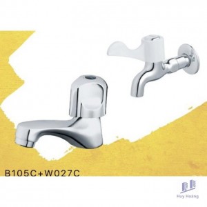 Combo Vòi Lavabo Và Vòi Gắn Tường Caesar B105C+W027C