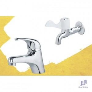 Combo Vòi Lavabo Và Vòi Gắn Tường Caesar B109CU + W027C