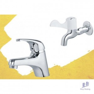 Combo Vòi Lavabo Và Vòi Gắn Tường Caesar B109C + W027C