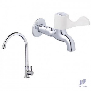 Combo Vòi Bếp Và Vòi Gắn Tường Lạnh Caesar K035C + W027C