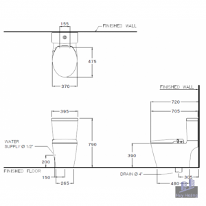 Bàn Cầu Hai khối COTTO C167507(CN1) Nắp Rửa Cơ