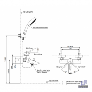 Vòi Sen Tắm TOTO TBS01302V/TBW02006A Nóng Lạnh