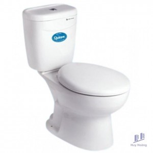 Bồn Cầu Thiên Thanh Queen CD44 Toilet 2 Khối Xả Nhấn