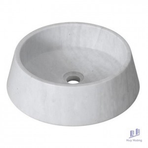 Chậu Rửa Mặt Lavabo Kanly MAR43V Đặt Bàn Đá Màu Trắng Sữa 400x120 mm