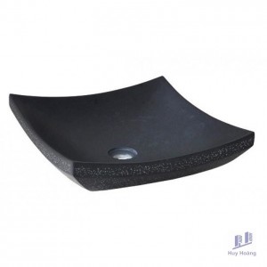 Chậu Rửa Mặt Lavabo Kanly MAR32V Đặt Bàn Đá Tự Nhiên 400x120 mm Màu Đen