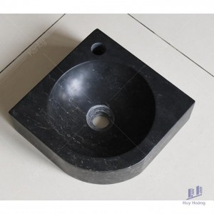 Chậu Rửa Mặt Lavabo Góc Kanly Treo Tường Đá Marble Đen