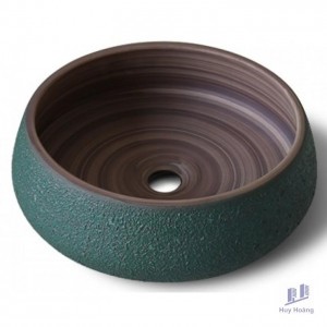 Chậu Rửa Mặt Lavabo Kanly ""Da Cóc"" SU012 Đặt Bàn Sứ Mỹ Thuật 400x140 mm