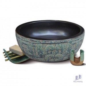 Chậu Rửa Mặt Lavabo Kanly SU014 Đặt Bàn Sứ Mỹ Thuật 400x150 mm