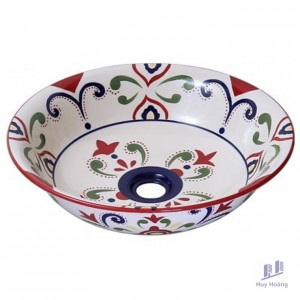 Chậu Rửa Mặt Lavabo Kanly SU402 Đặt Bàn Sứ Mỹ Thuật 415x125 mm