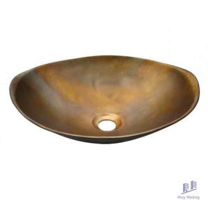 Chậu Lavabo Kanly BS048 Đặt Bàn Đồng Thau Giả Cổ 430x340x120 mm