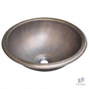Chậu Lavabo Kanly RSC319 Đặt Bàn Đồng Thau Giả Cổ Tròn 410x152 mm
