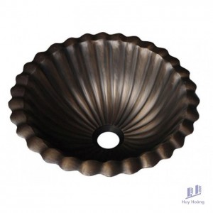 Chậu Lavabo Kanly GCL09 Đặt Bàn Đồng Thau Kiểu Cổ Tròn 340x130 mm