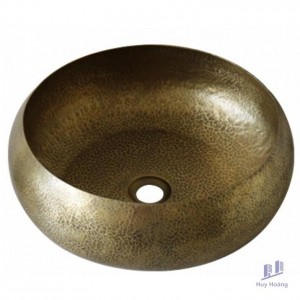 Chậu Lavabo Kanly RSC122V Đặt Bàn Đồng Thau Giả Cổ Tròn 420mm
