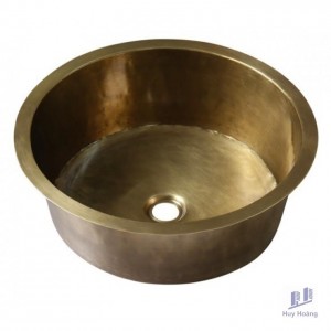 Chậu Lavabo Kanly RSC602V Đặt Bàn Đồng Thau Kiểu Cổ Tròn 440X200 mm