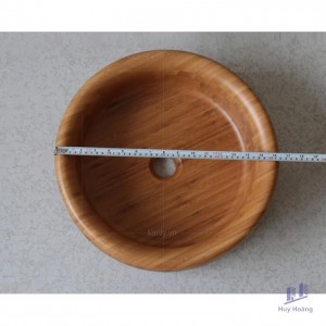 Chậu Lavabo Gỗ Tre Ghép Kanly LTE51 Đặt Bàn 420x120 mm