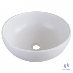 Chậu Lavabo Kanly SU513 Đặt Bàn Sứ Tròn Màu Trắng 400x140 mm