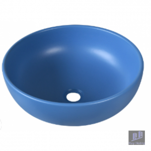 Chậu Lavabo Kanly SU515 Đặt Bàn Sứ Tròn Màu Xanh Dương 400x140 mm