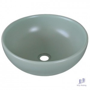 Chậu Lavabo Kanly SU516 Đặt Bàn Sứ Tròn Màu Xanh Ngọc 400x140 mm