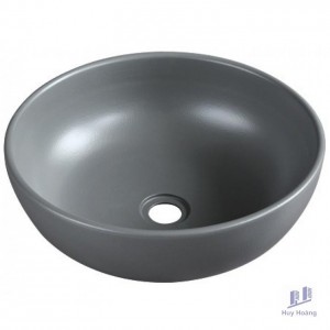 Chậu Lavabo Kanly SU517 Đặt Bàn Sứ Tròn Màu Xám 400x140 mm