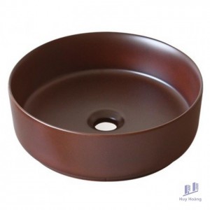 Chậu Lavabo Kanly SU521 Đặt Bàn Sứ Tròn Màu Nâu 360x120 mm